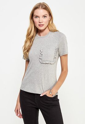 LOST INK  S) FRILL POCKET TEE