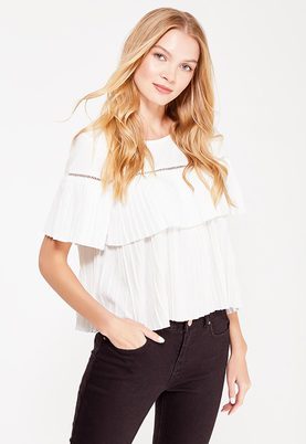 LOST INK  PLEATED FRILL TOP